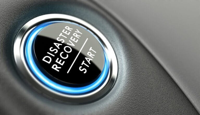 IT disaster recovery start button.