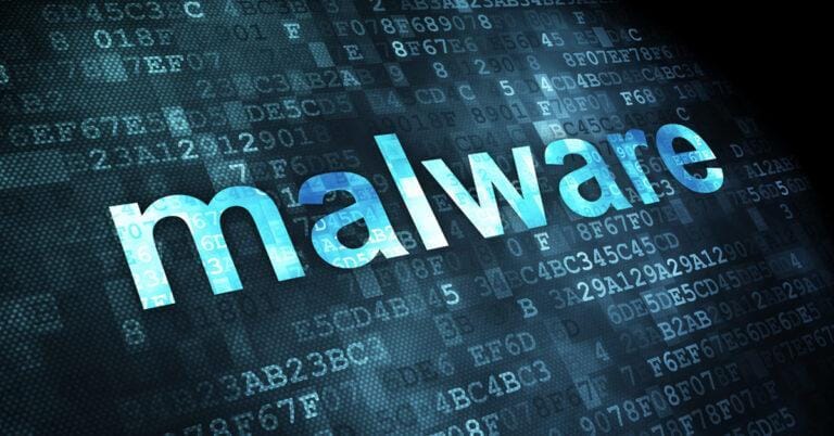 Malware spelled out on a digital board.