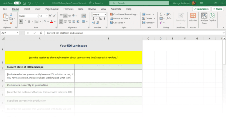 FREE EDI RFP Template - Corsica Technologies