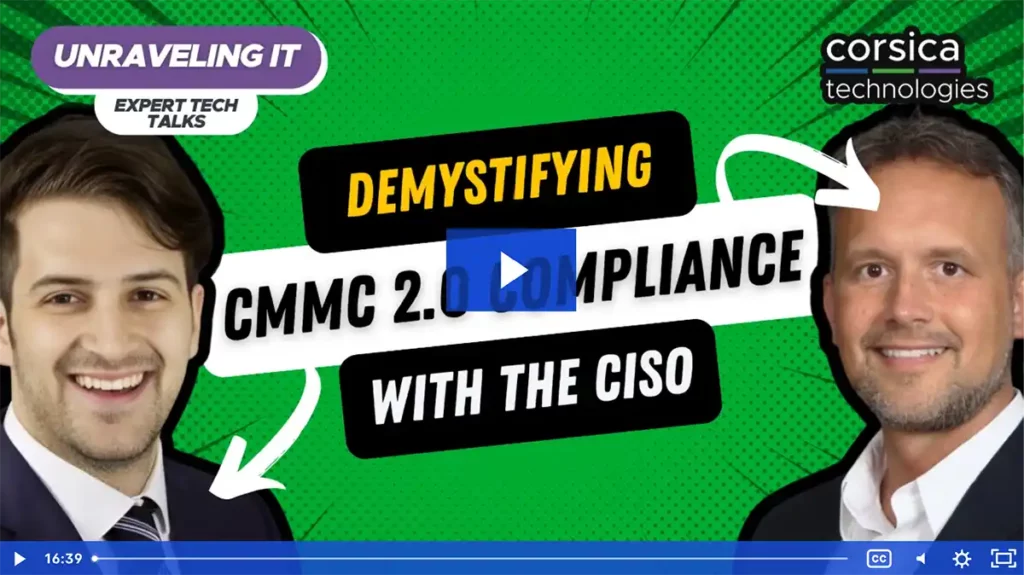 CMMC 2.0 Compliance - video thumbnail - Corsica Technologies