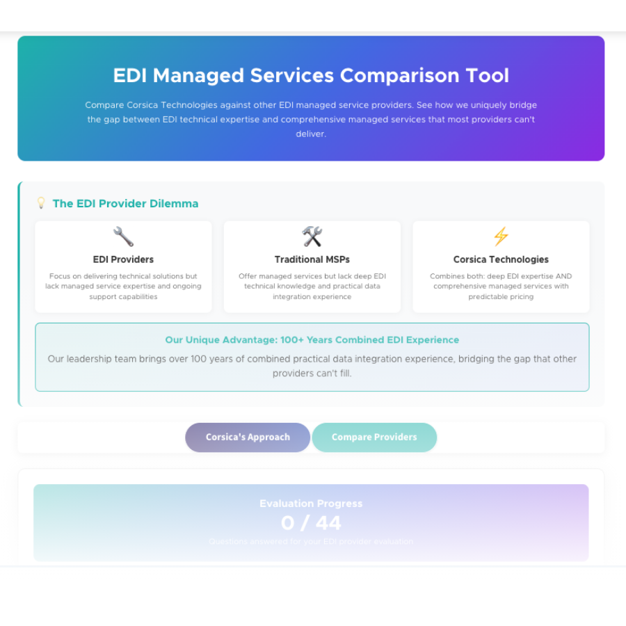 EDI Managed Services Comparison Tool